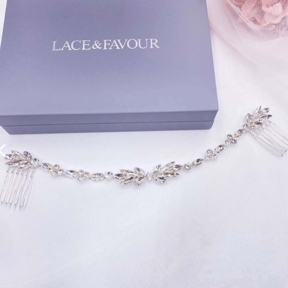Silver crystal Wedding Hair Vine